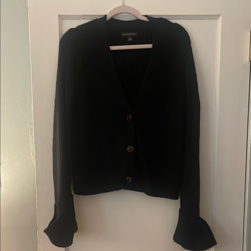 Banana Republic Black Wool & Cashmere Cardigan Sweater